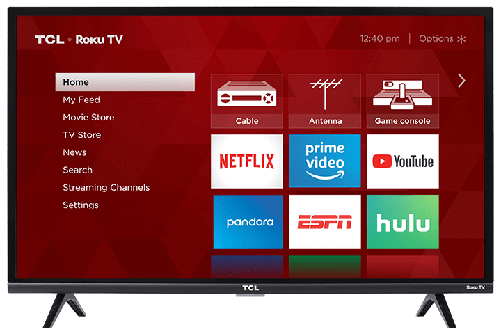 TCL 32” Class 3-Series HD LED Roku Smart TV - Front View