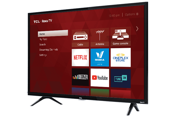 TCL 32” Class 3-Series HD LED Roku Smart TV - Angle View