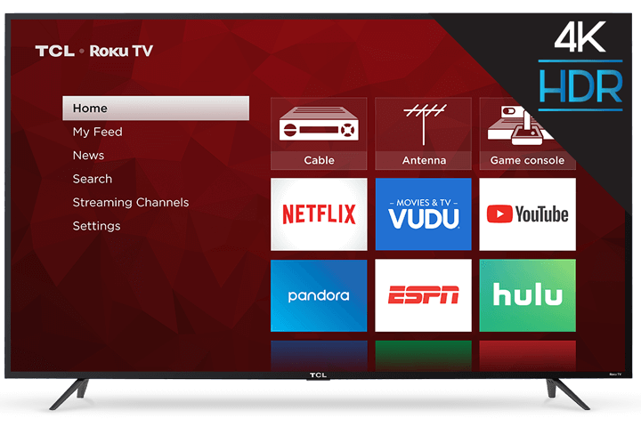 TCL 65” Class S-Series 4K UHD HDR Roku Smart TV - Front View