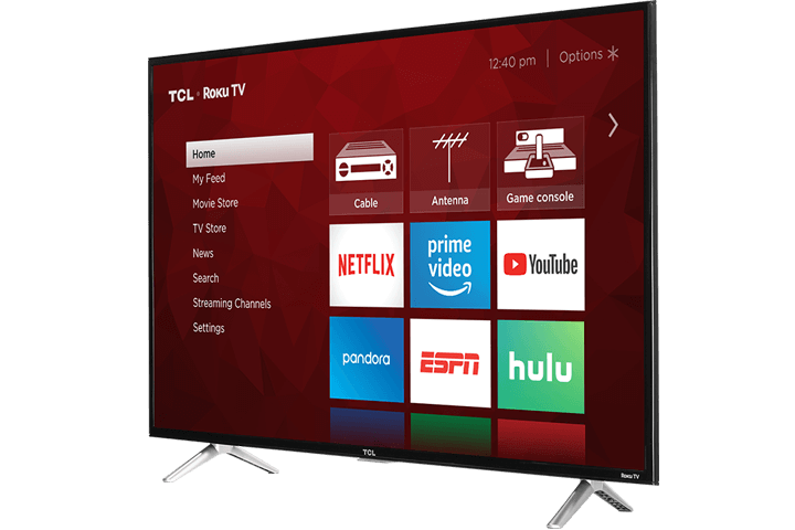 TCL 43" Class 4-Series 4K UHD LED Roku Smart TV  43S405 - Angle