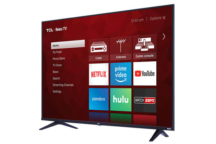 TCL 43" Class 5-Series 4K UHD Dolby Vision HDR Roku Smart TV - Angle